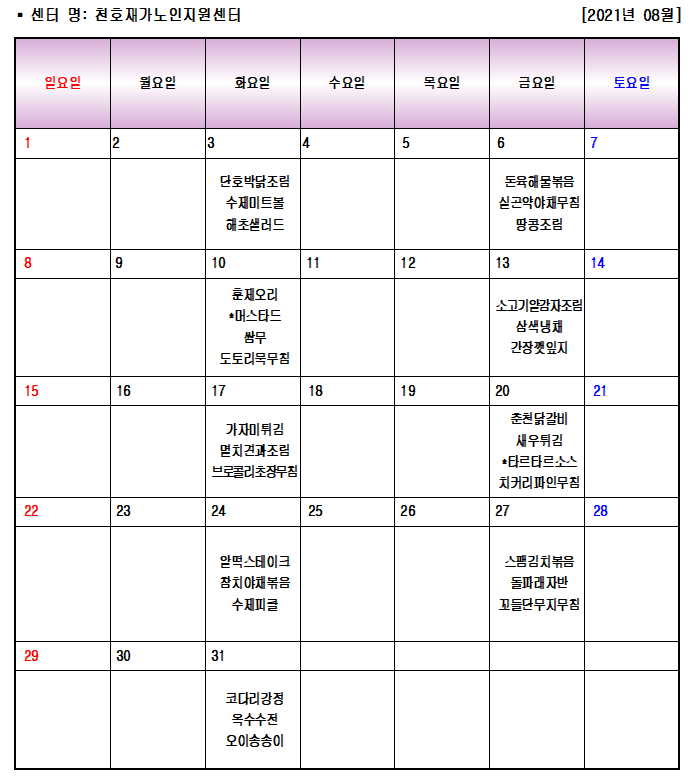 2021�� 8�� ���ҵ� ��� ����޽� �ع������ �Ĵ�ǥ