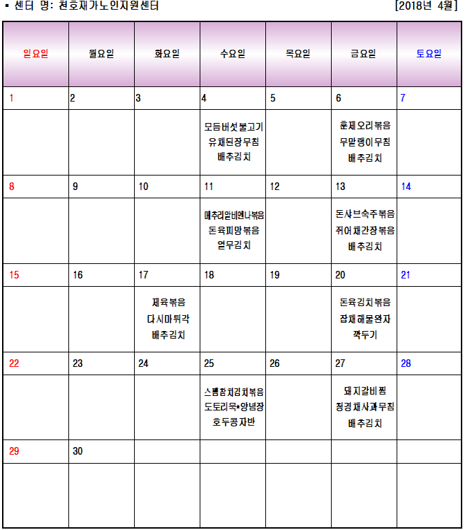 2018 �� 04�� ���ҵ� ��� ����޽� �ع������ �Ĵ�ǥ