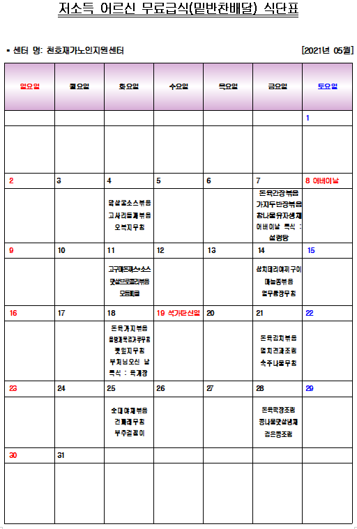 2021�� 5�� ���ҵ� ��� ����޽� �ع������ �Ĵ�ǥ